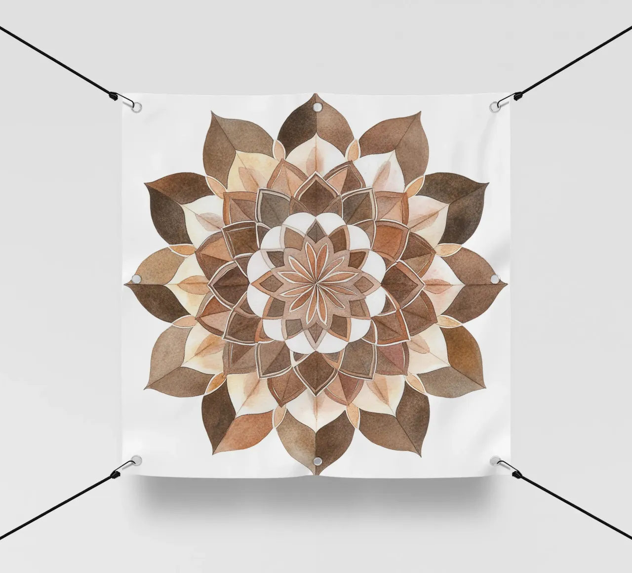 Mandala di moka ad acquerello telo in pvc da Spiritual Touch