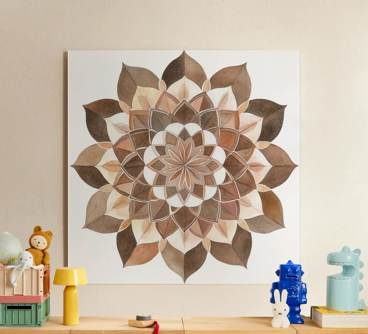 Mandala di moka ad acquerello plexiglass da Spiritual Touch