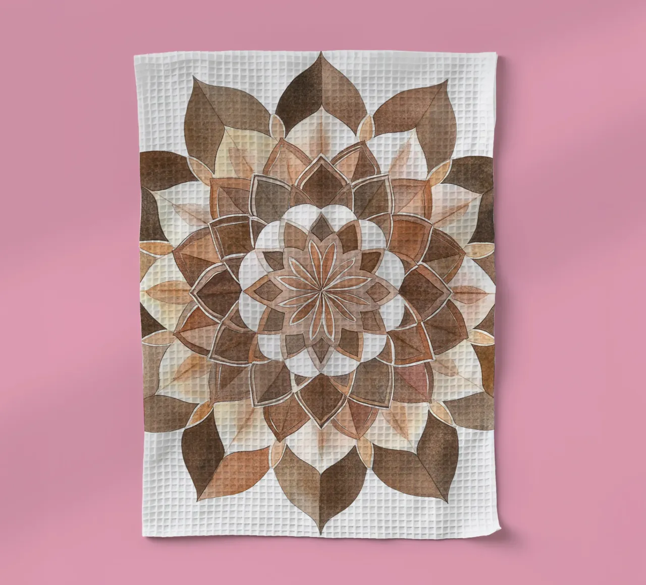 Mandala di moka ad acquerello canovaccio da cucina da Spiritual Touch