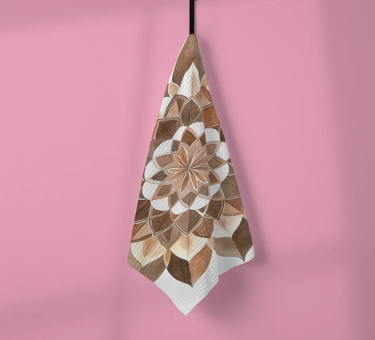 Mandala di moka ad acquerello canovaccio da cucina da Spiritual Touch
