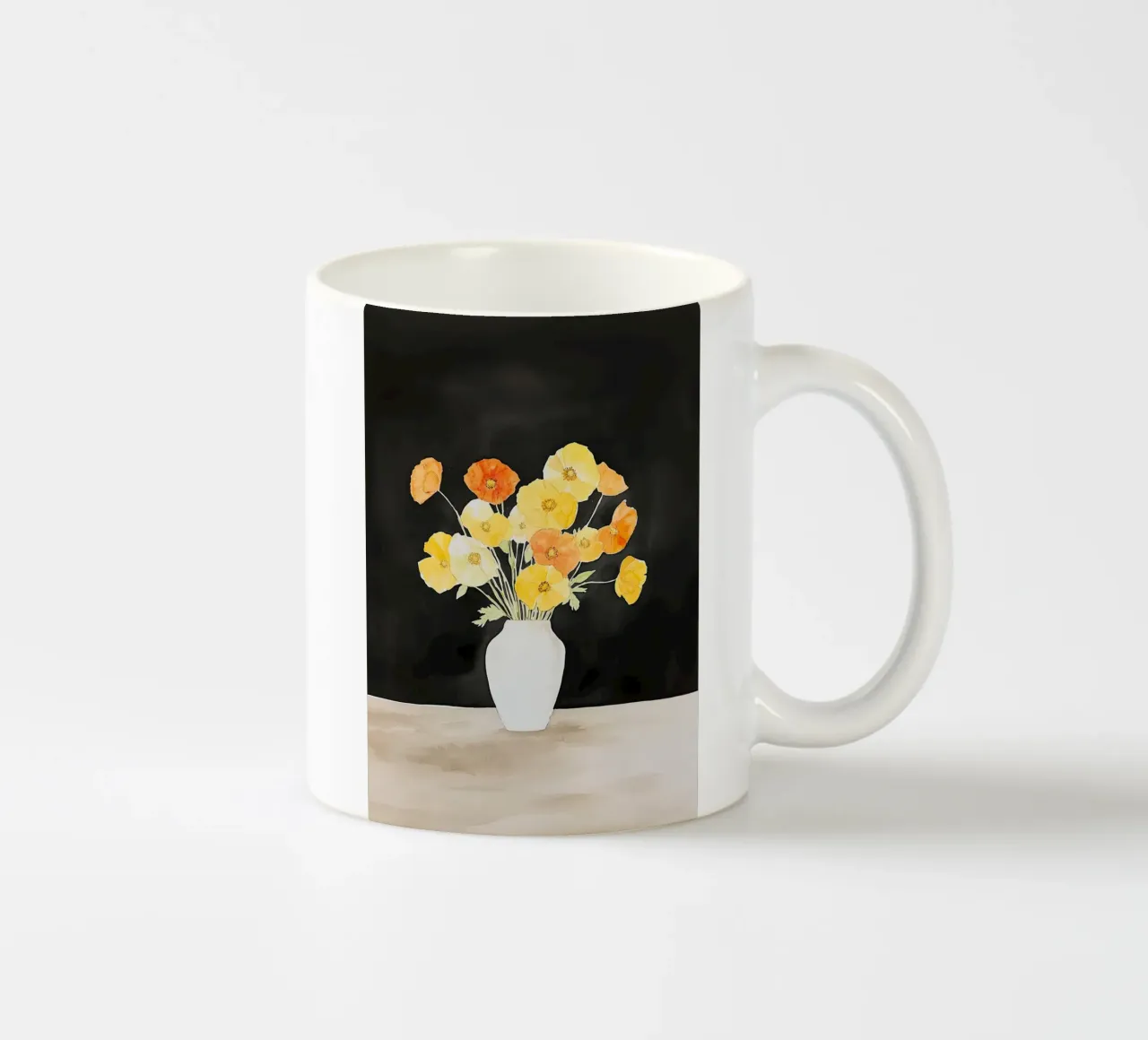 Acquerello sui papaveri tazza in ceramica da Nikis Art Studio