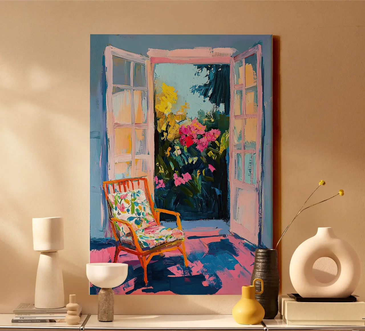 Gioia impressionistica tela con Cornice a cassetta da Nikis Art Studio
