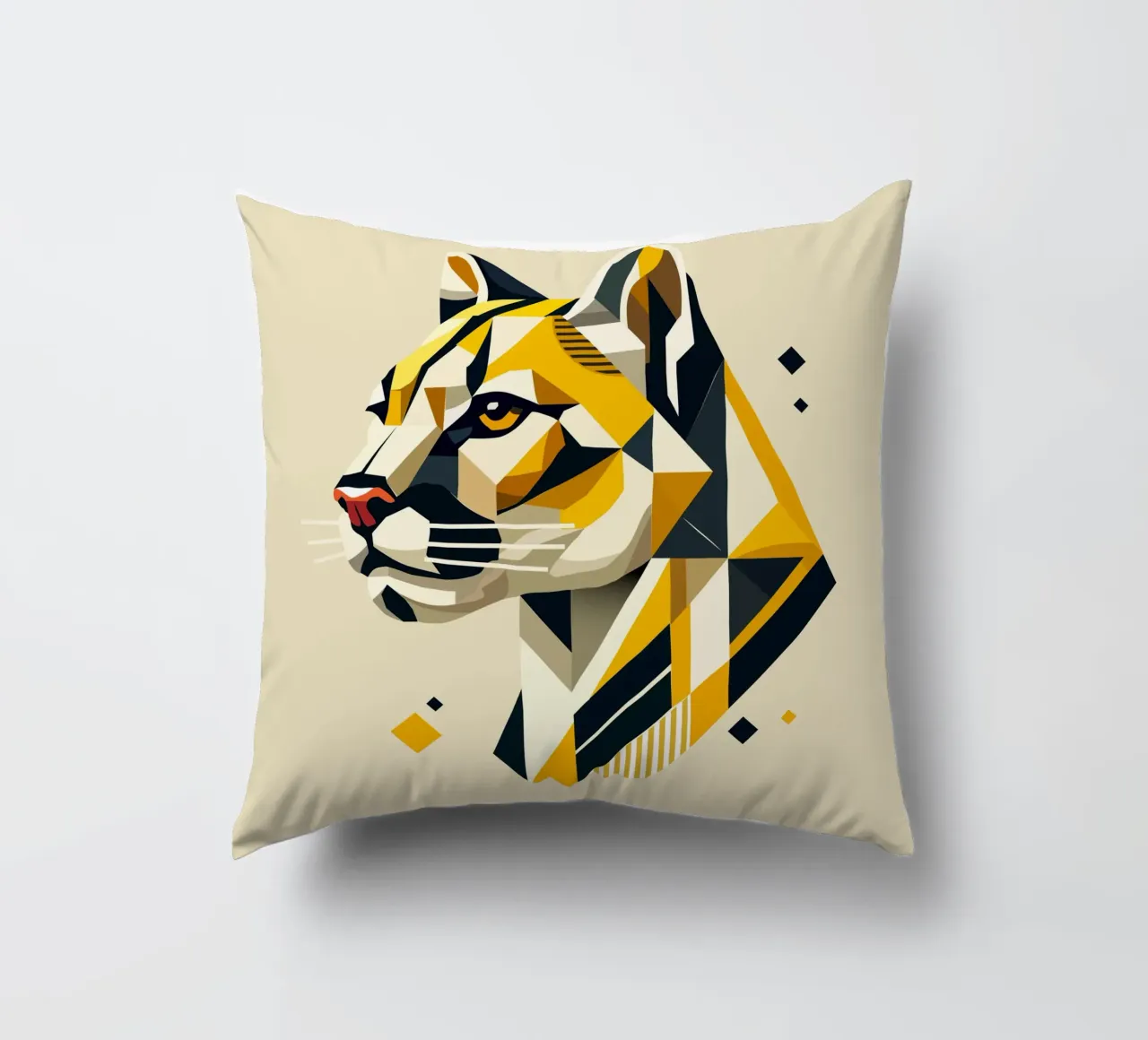 Forza geometrica - L'elegante testa di felino cuscino da namosh