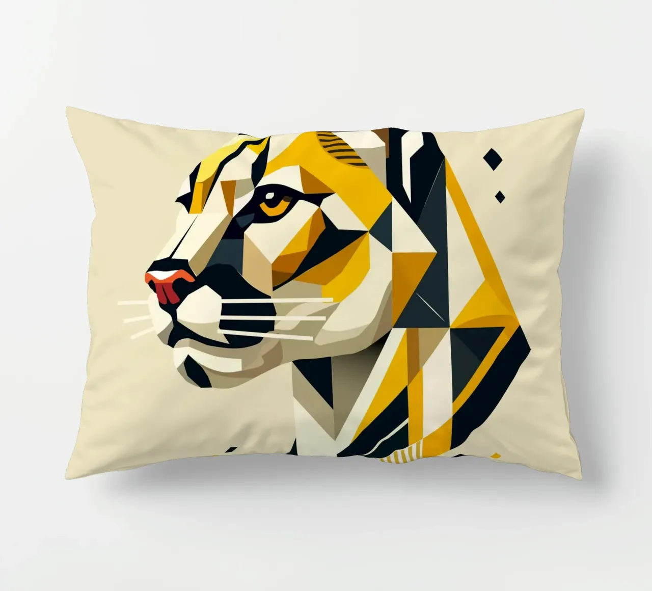 Forza geometrica - L'elegante testa di felino cuscino da namosh