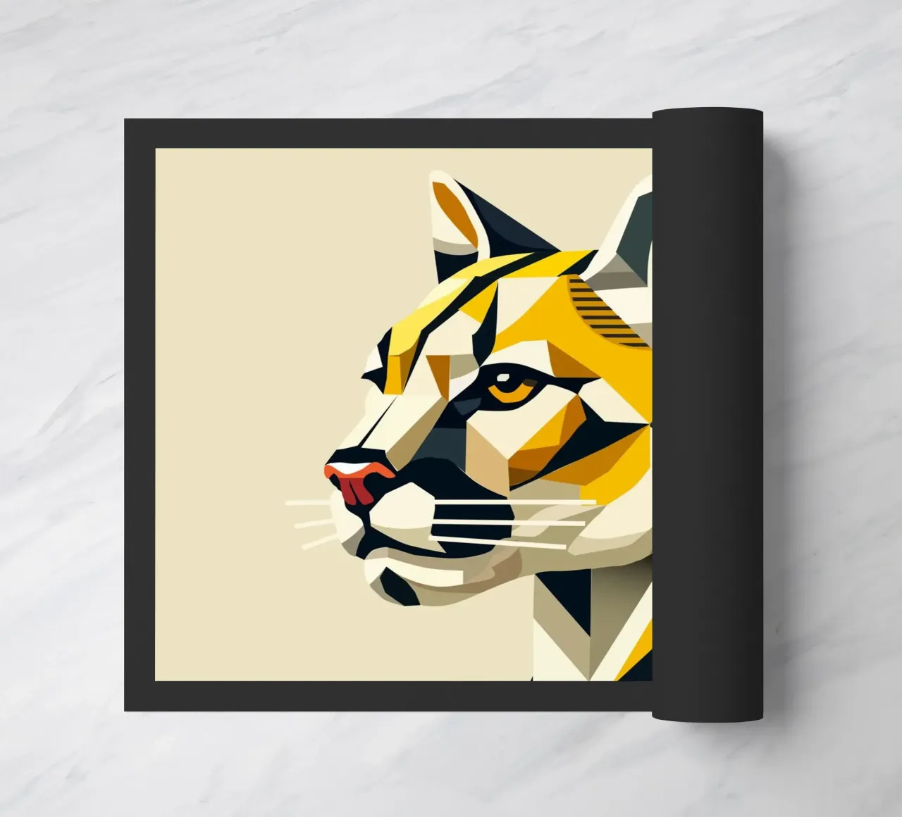 Forza geometrica - L'elegante testa di felino zerbino da namosh