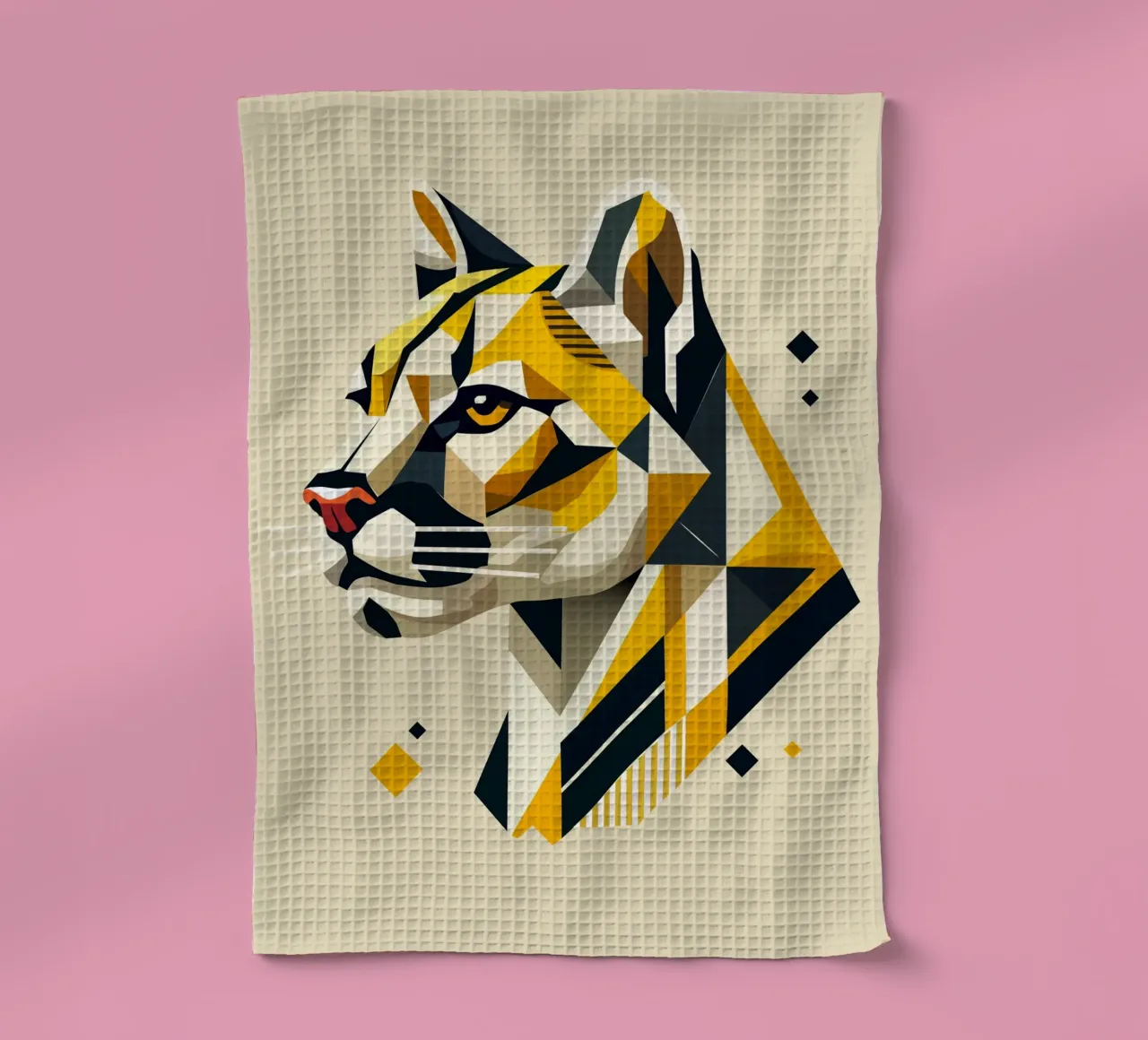 Forza geometrica - L'elegante testa di felino canovaccio da cucina da namosh
