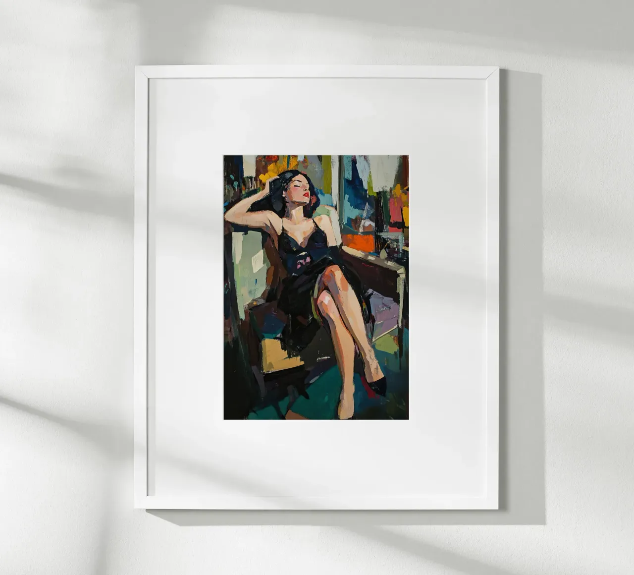 Abito nero poster con telaio in legno da ArtByNiki