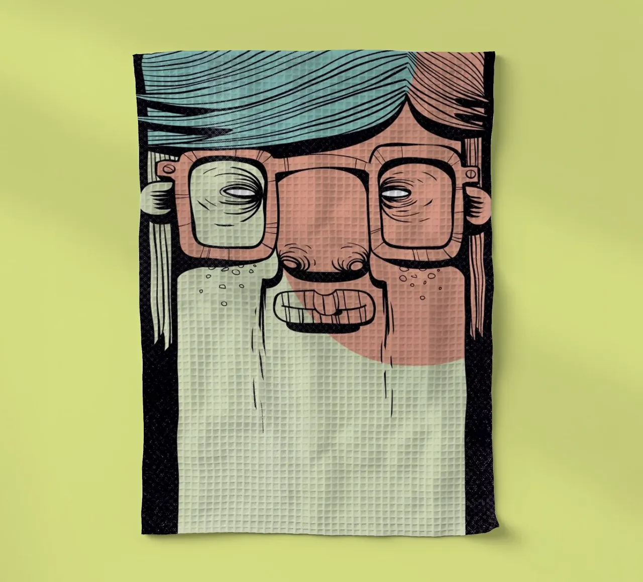 THE TEENAGER tea towel by Caio Beltrão