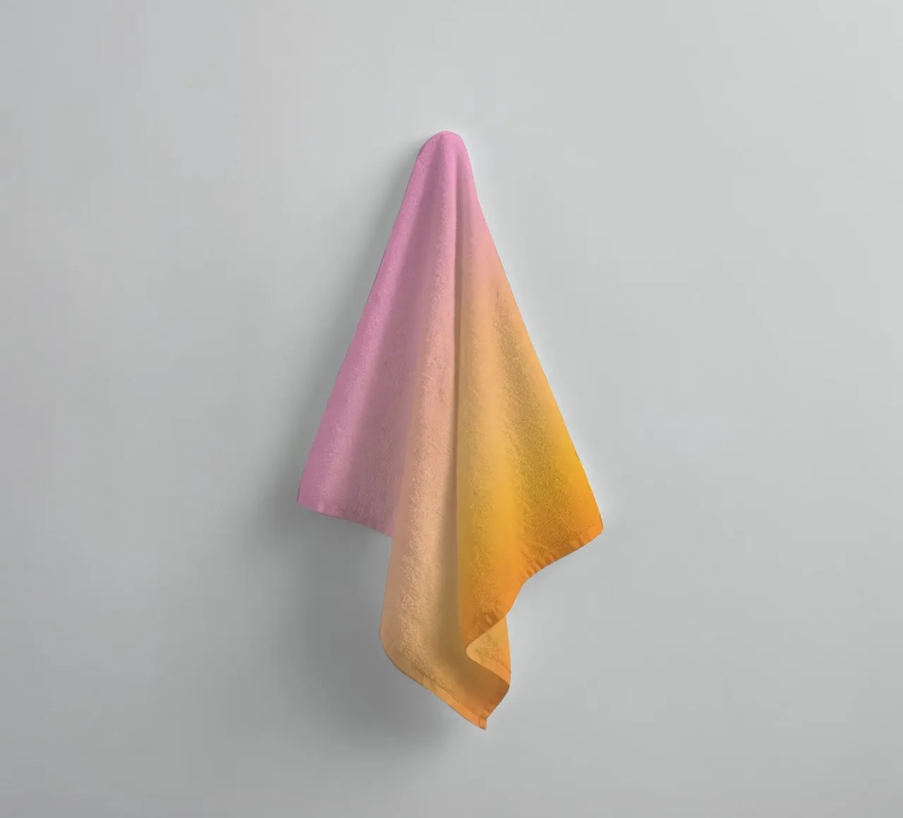 Optimistic Sunrise Pink & Yellow Dreamy Gradient towel by Dominique Vari Abstract