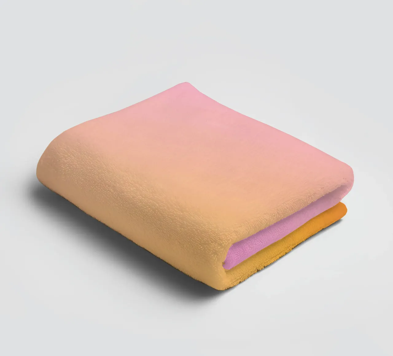 Optimistic Sunrise Pink & Yellow Dreamy Gradient towel by Dominique Vari Abstract