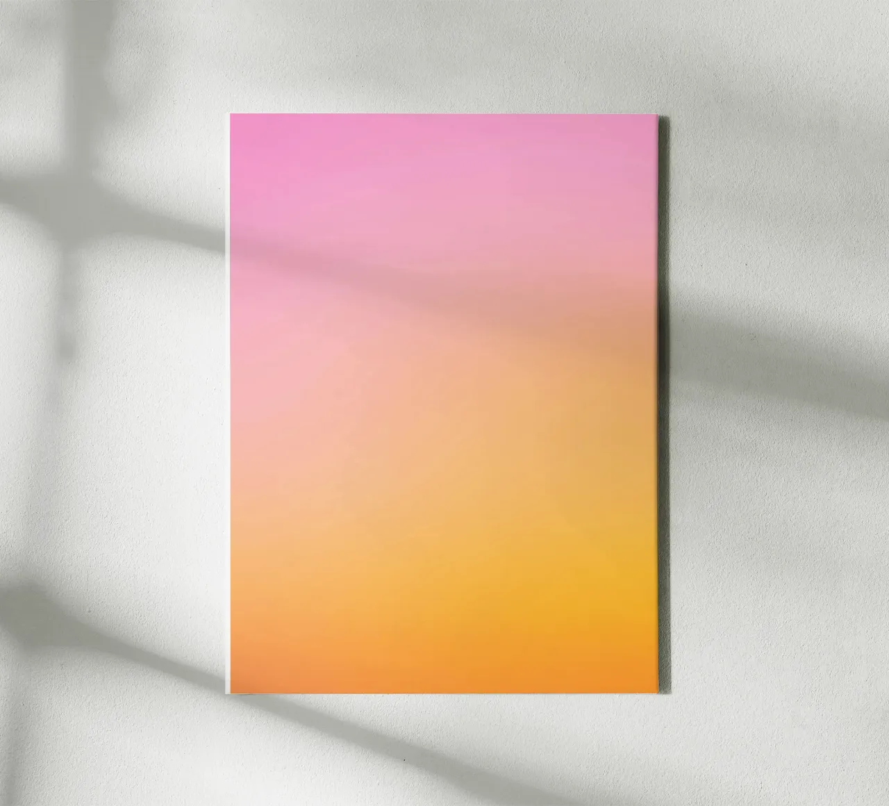 Optimistische zonsopgang roze & geel dromerig kleurverloop canvas met Baklijst van Dominique Vari Abstract