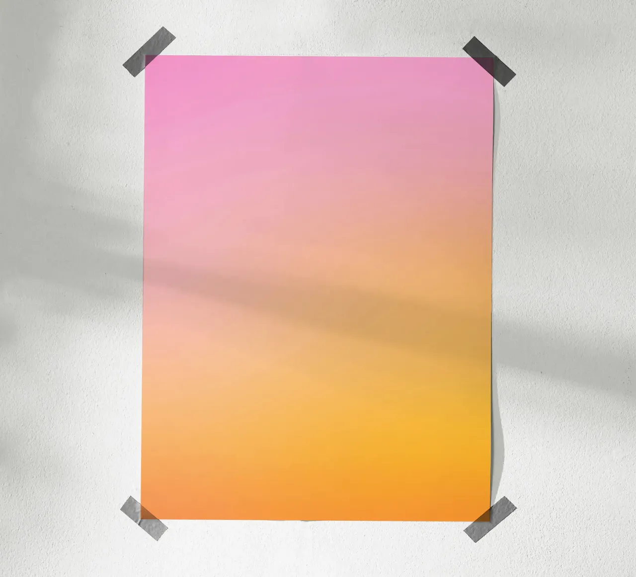 Optimistic Sunrise Pink & Yellow Dreamy Gradient (Lever de soleil optimiste, rose et jaune) poster avec cadre en plastique de Dominique Vari Abstract