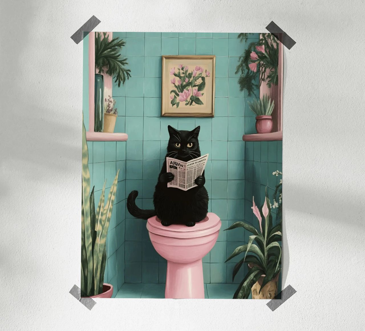 Chat sur les toilettes poster de catsforyou