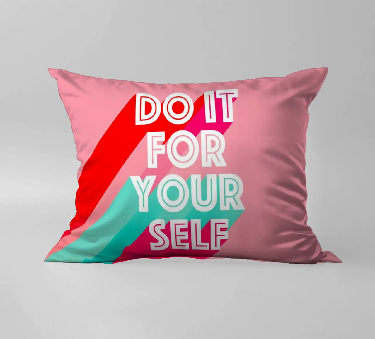 Fallo per te stesso - Tipografia rosa motivazionale cuscino da Dominique Vari Words