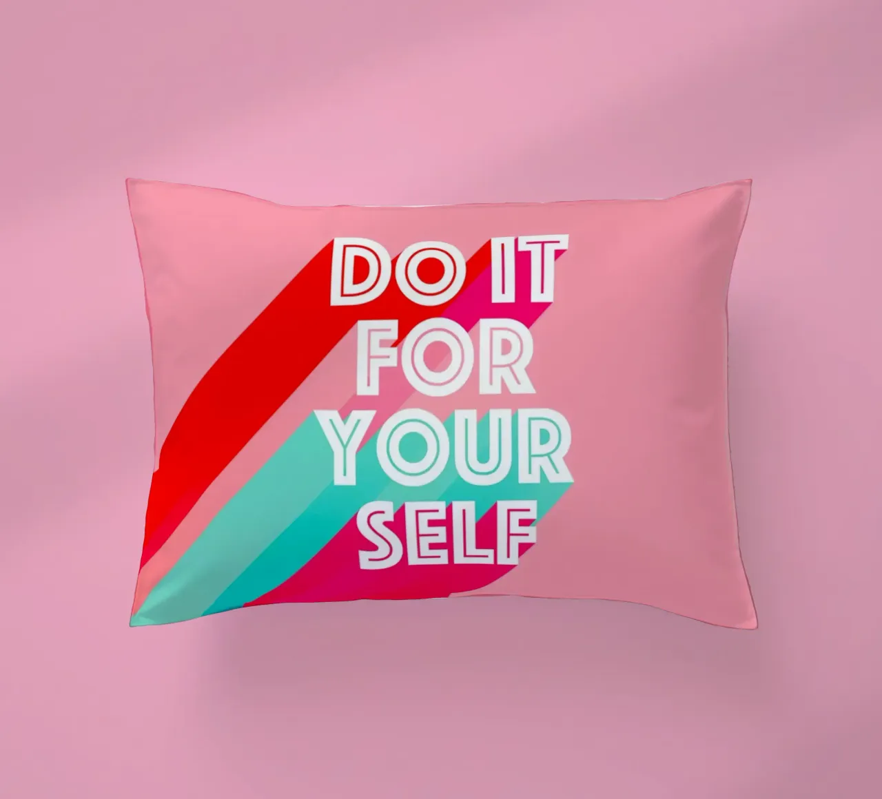 Fallo per te stesso - Tipografia rosa motivazionale cuscino da Dominique Vari Words