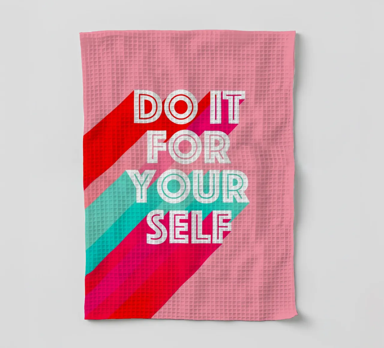Do it for Yourself - Typographie de motivation rose torchon de Dominique Vari Words