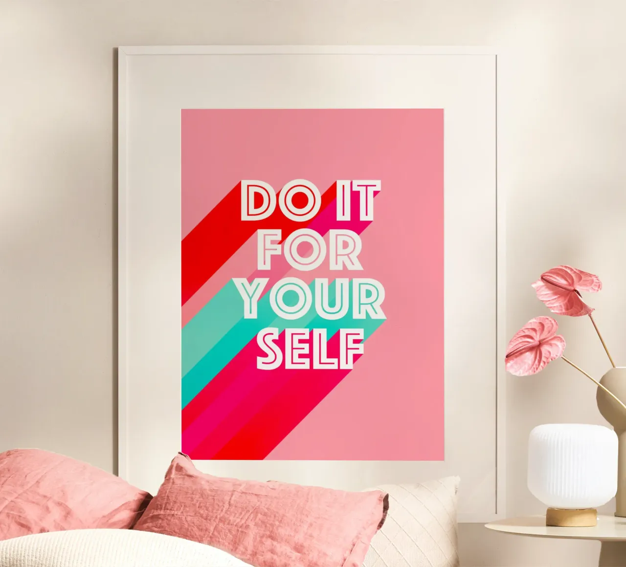Do it for Yourself - Typographie de motivation rose poster de Dominique Vari Words