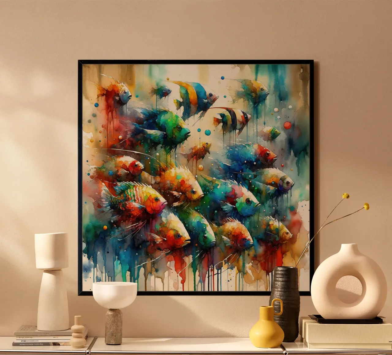Danza acquatica delle sfumature poster da Chromatic Fusion Studio