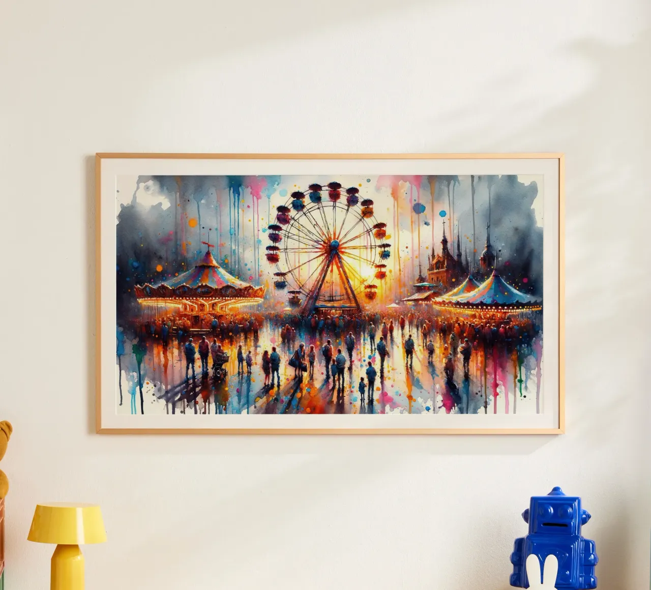 Karnevalslichter in der Abenddämmerung Hahnemühle von Chromatic Fusion Studio