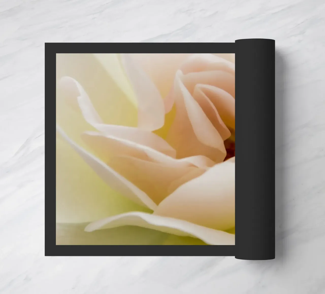 Flower beige rose doormat by Teresa André