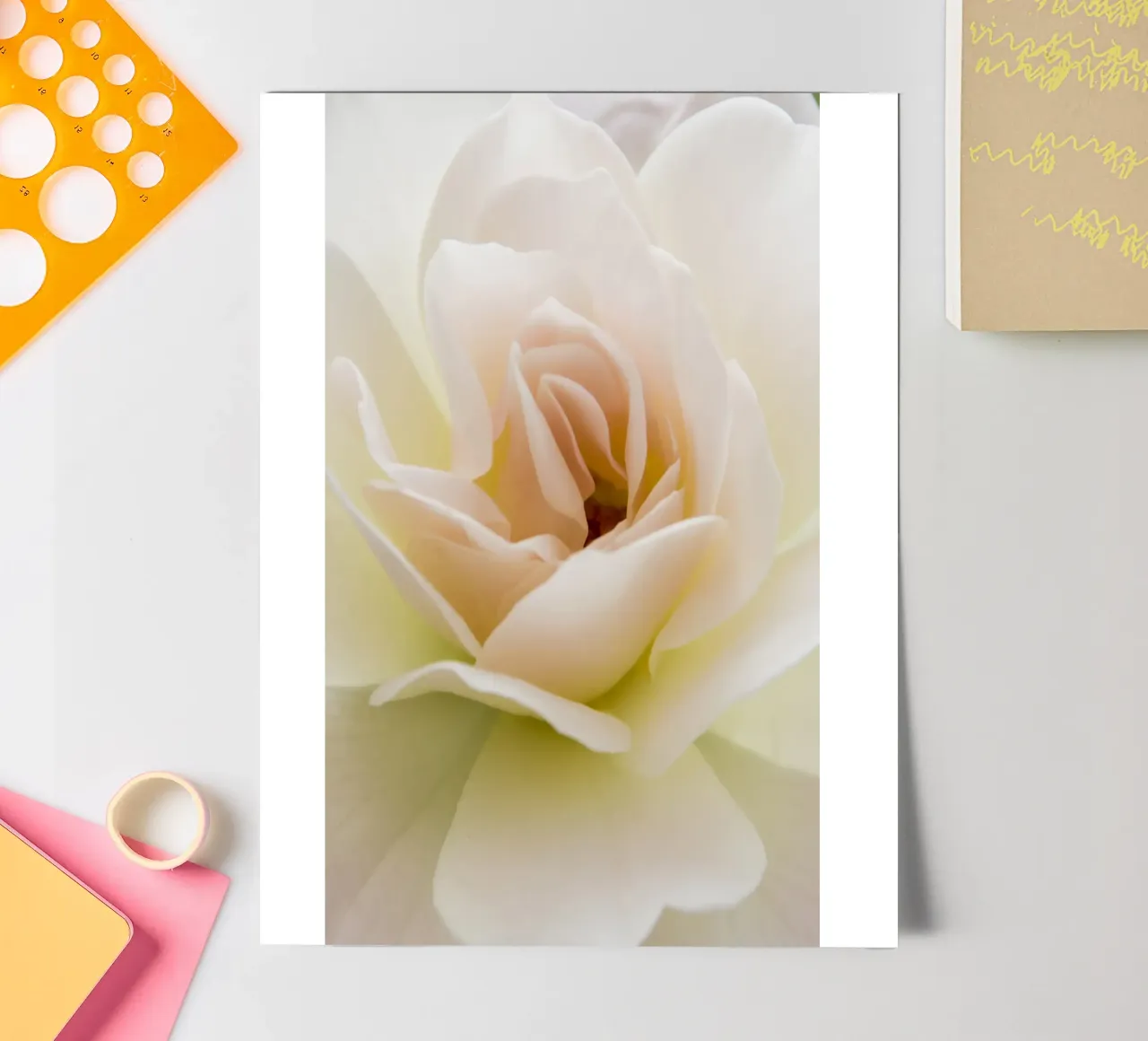 Flower beige rose sticker sheet by Teresa André