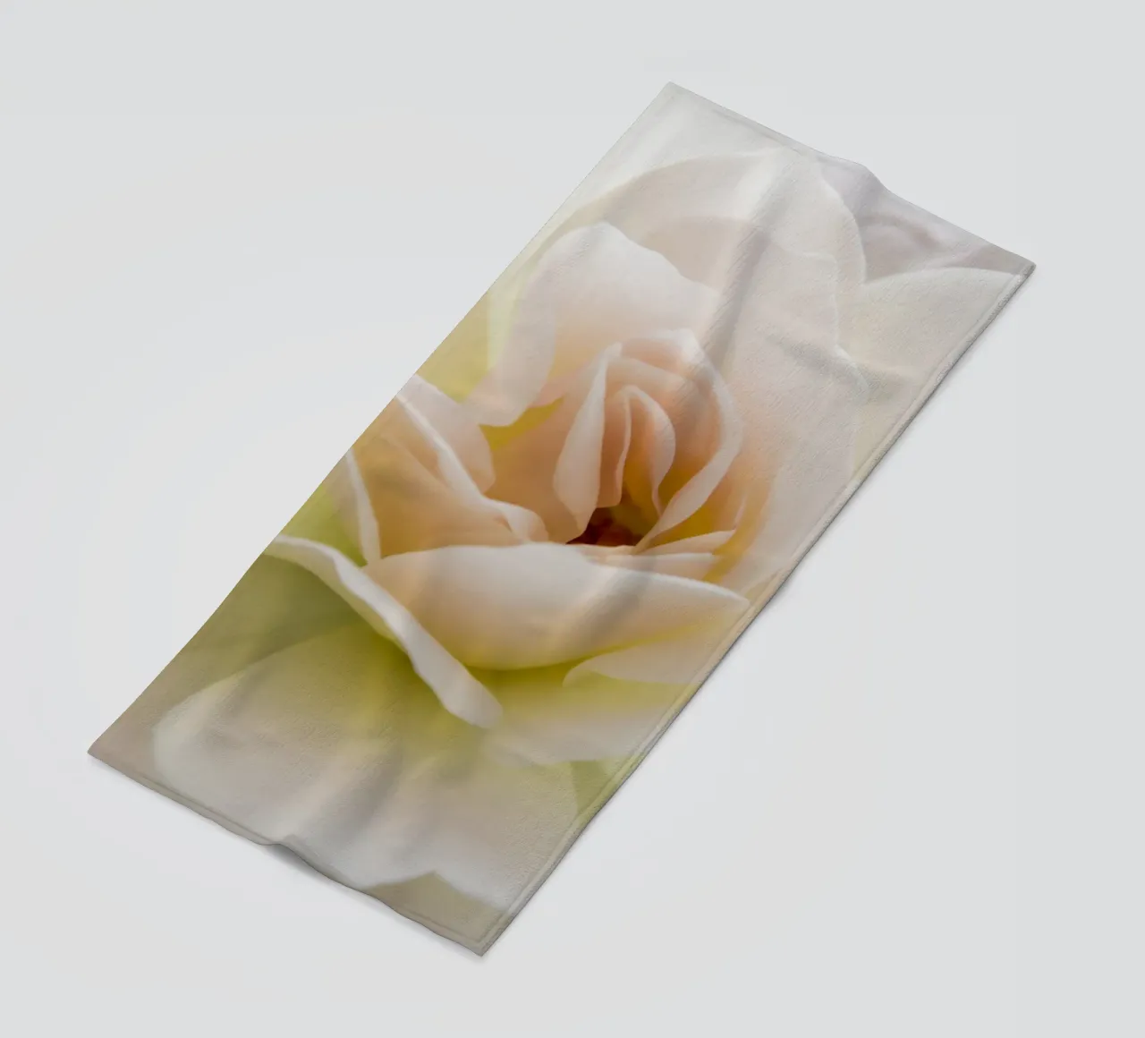 Flower beige rose beach towel by Teresa André