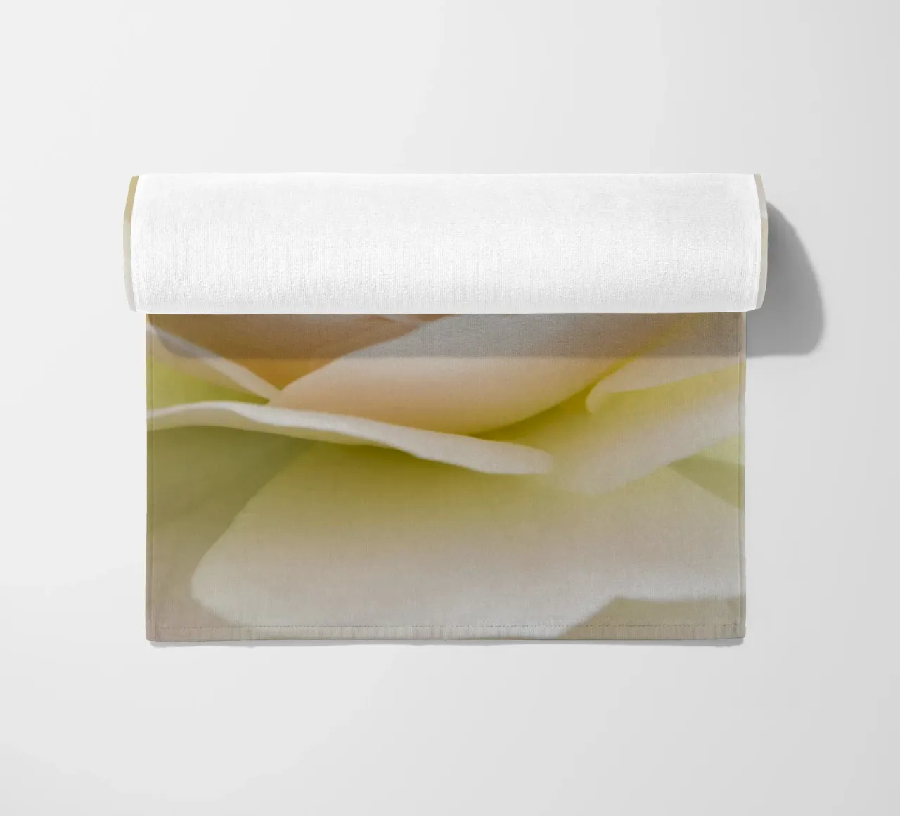 Flower beige rose beach towel by Teresa André
