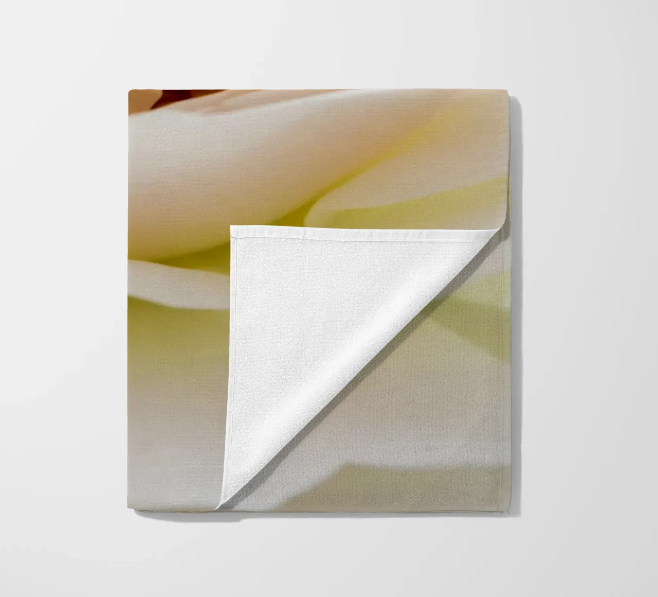 Flower beige rose beach towel by Teresa André