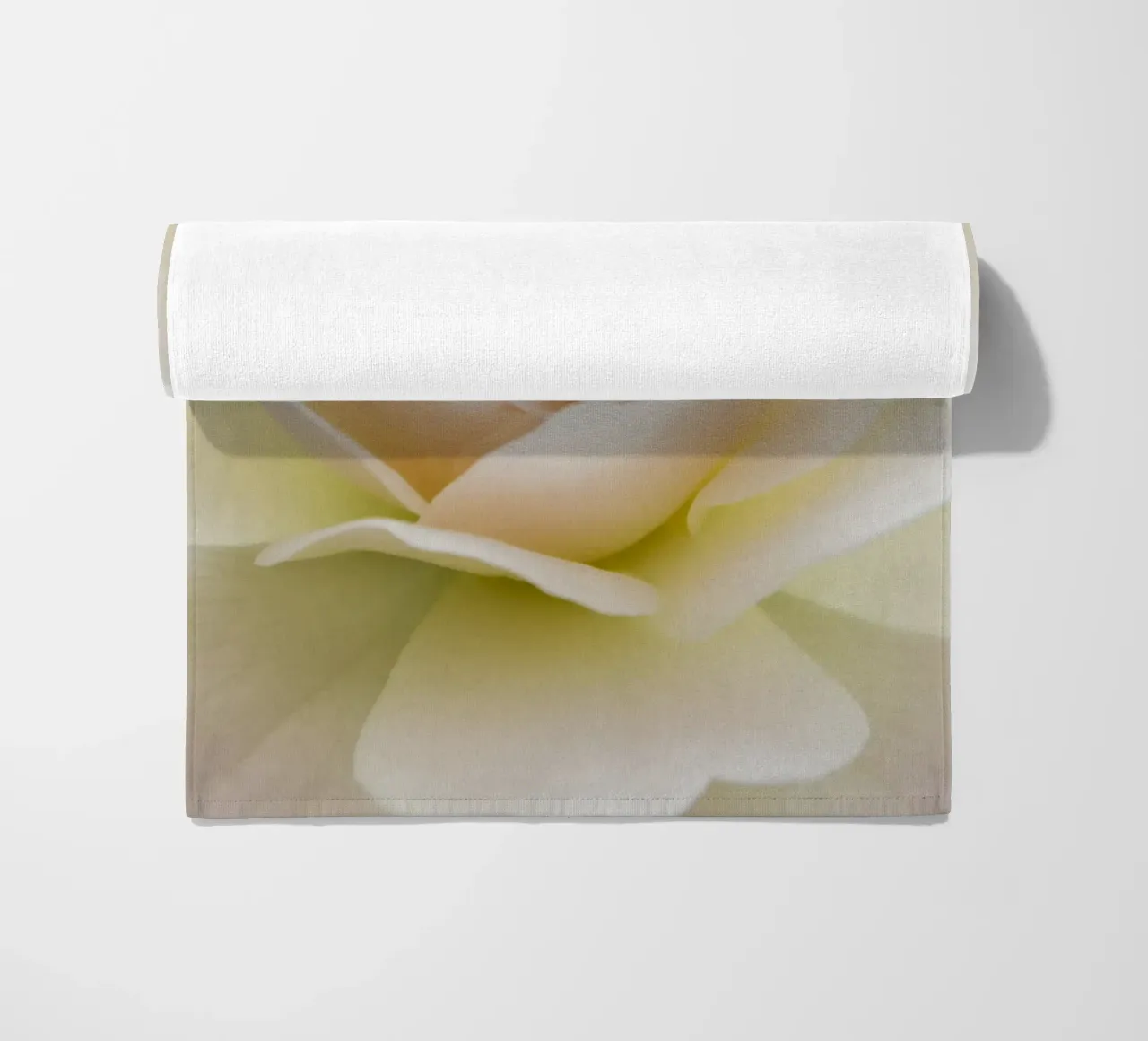 Flower beige rose beach towel by Teresa André
