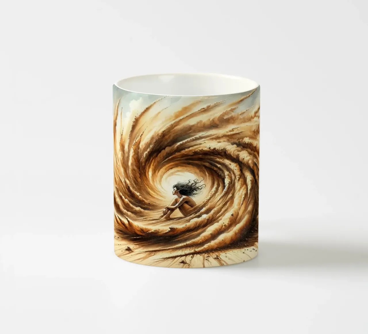 L'abbraccio della tempesta del deserto tazza in ceramica da Chromatic Fusion Studio