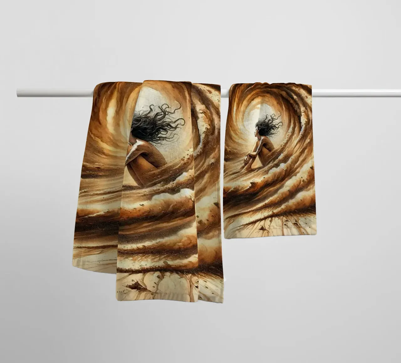 L'abbraccio della tempesta del deserto asciugamano da bagno da Chromatic Fusion Studio