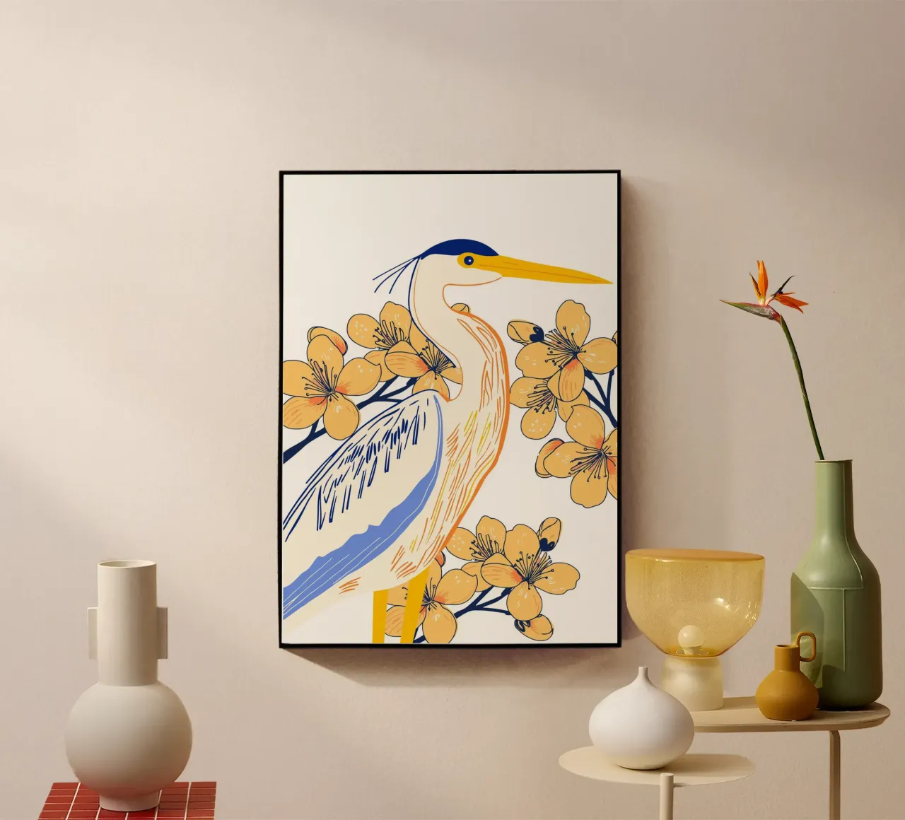 stylized heron plexiglass da ramosashop