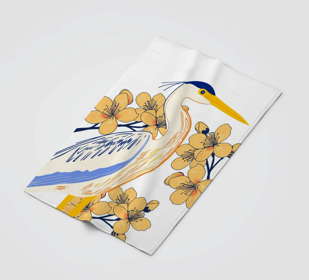 stylized heron coperta in pile da ramosashop