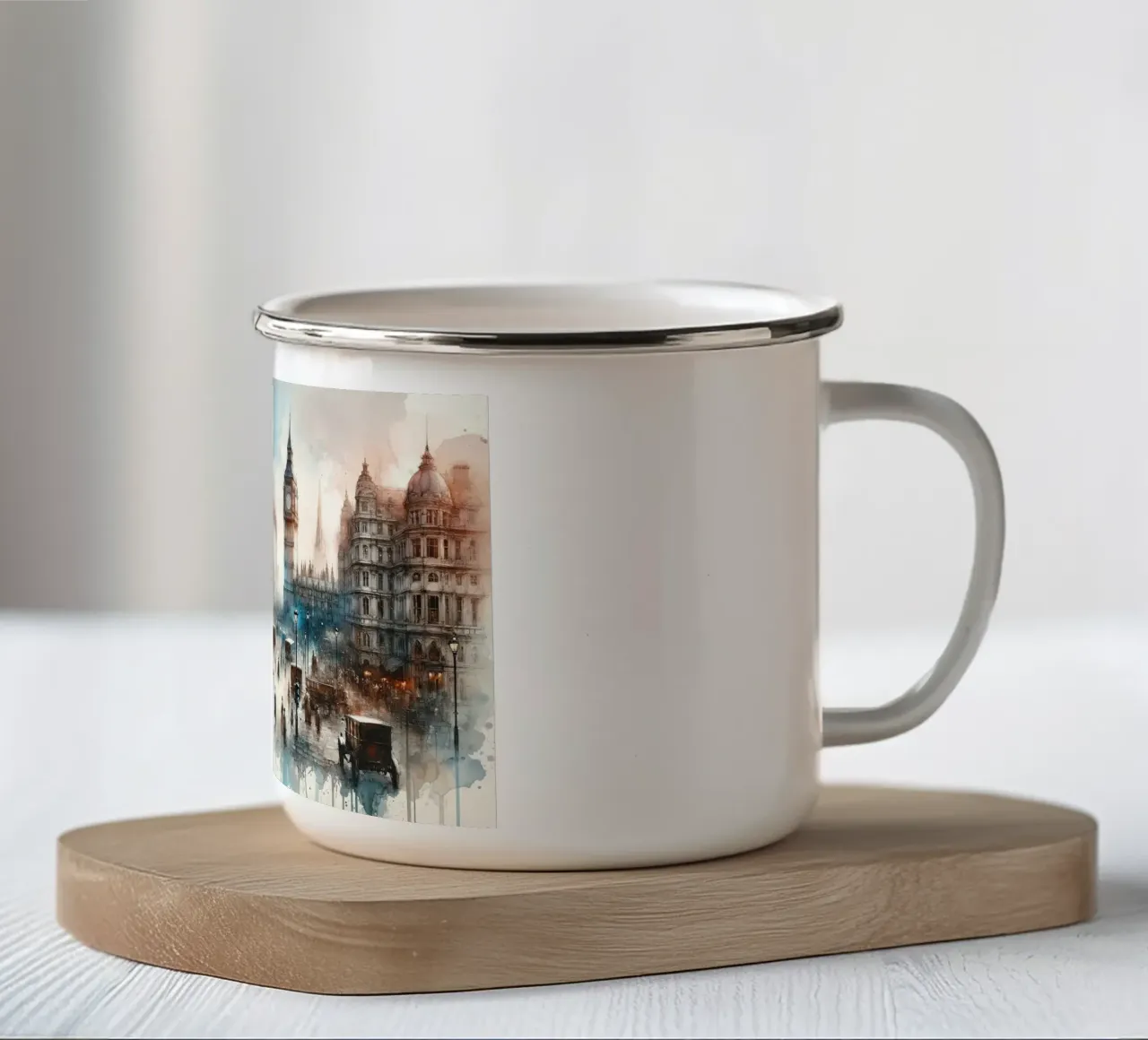 Echi della storia tazza in smalto da Chromatic Fusion Studio