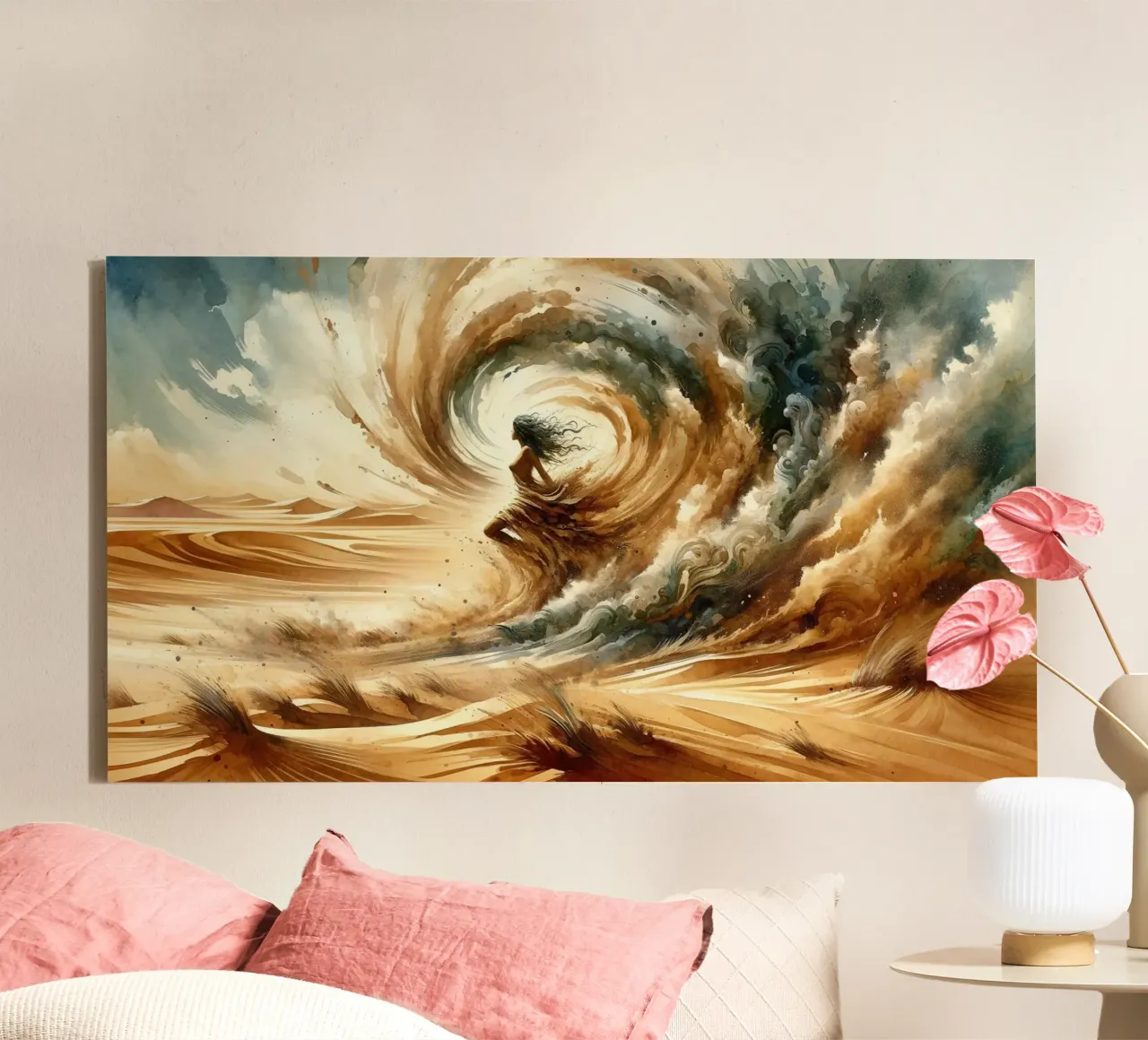 Enchantment of the Desert Gale canvas with Floater frame by Chromatic Fusion Studio