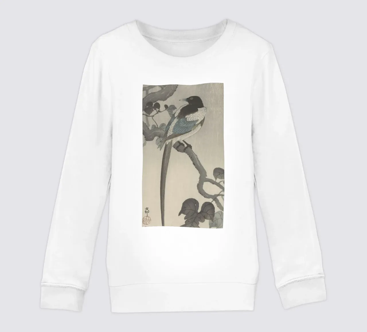 Gazza sul ramo di un albero - Ohara Koson felpa bambino da William Store
