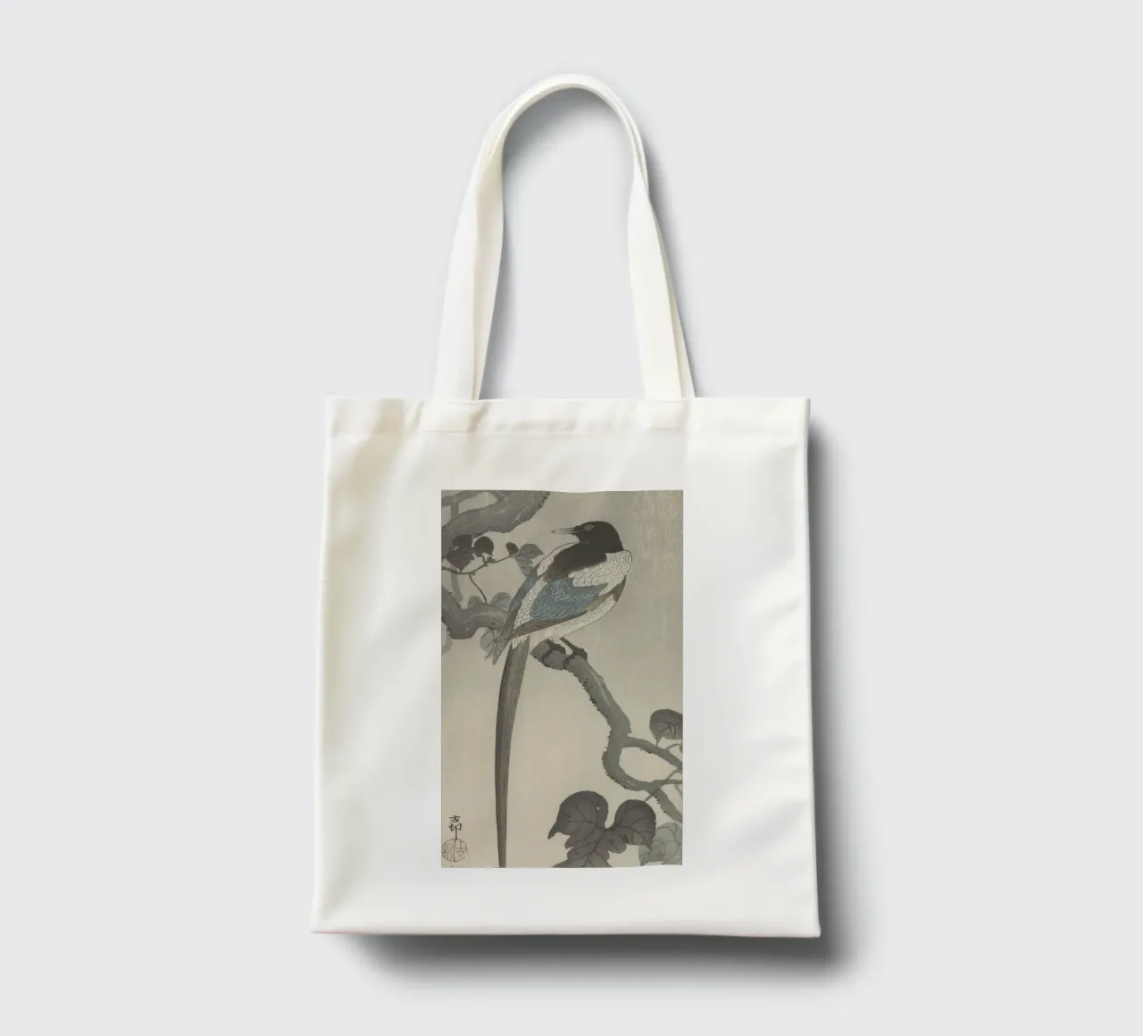 Magpie on tree branch - Ohara Koson tote bag by William Store