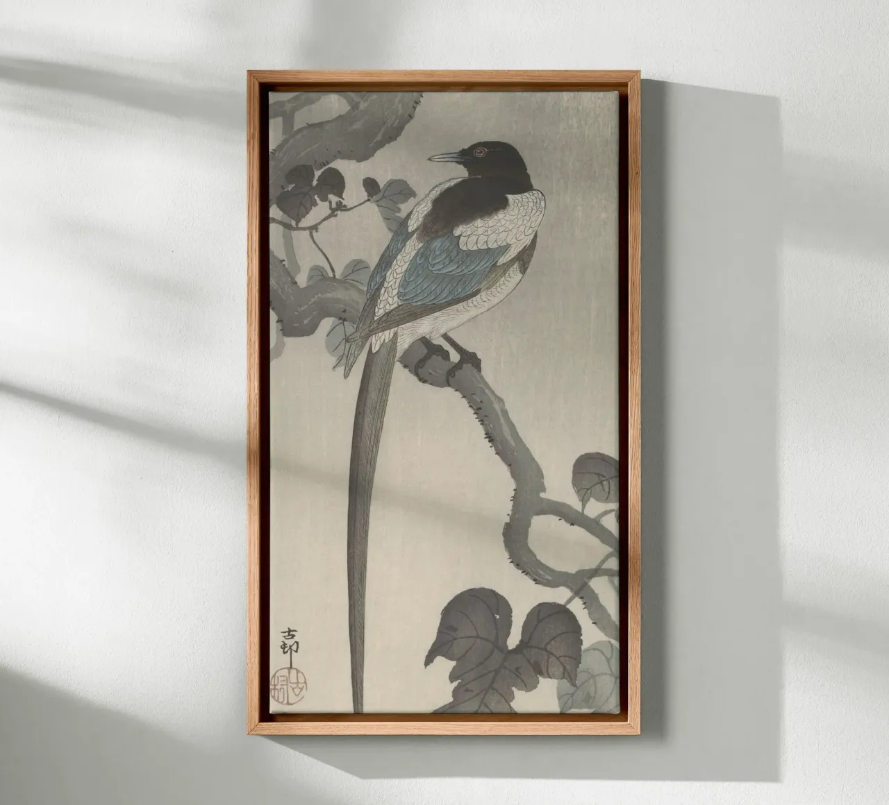 Magpie on tree branch - Ohara Koson canvas by William Store