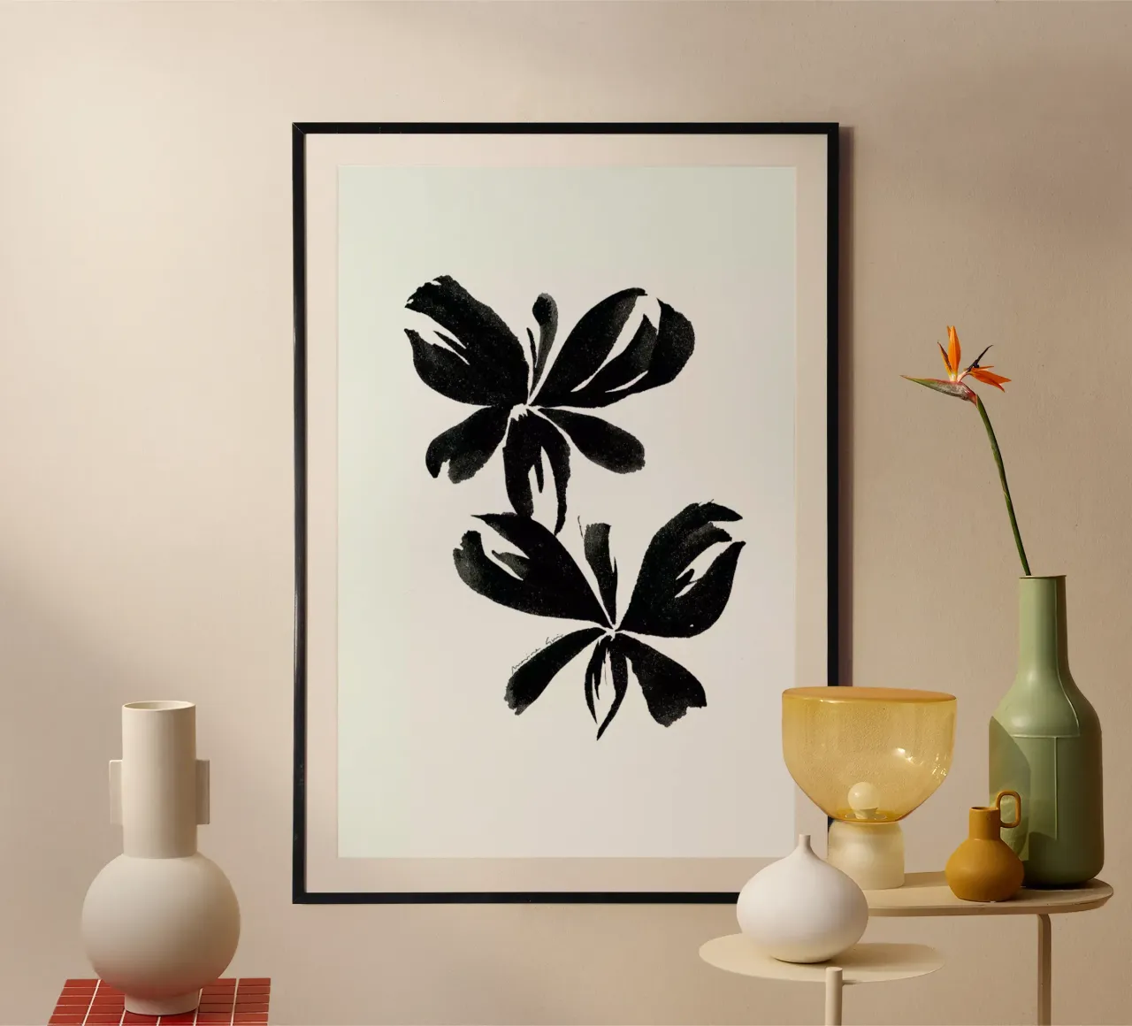 Orchid 5 poster con telaio in plastica da Marina Guiu