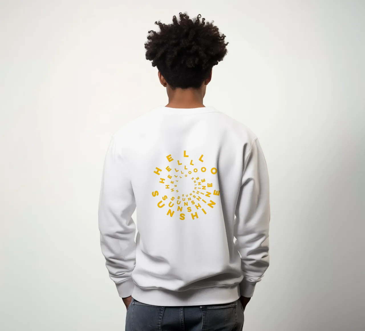 HELLO SUNSHINE YELLOW sweatshirt by Dominique Vari Words