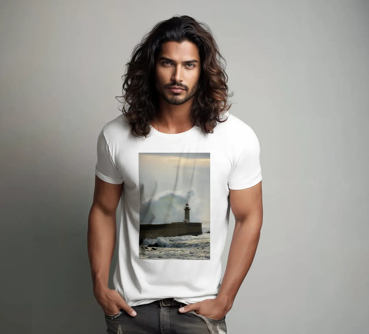 Faro sull'oceano t-shirt da Teresa André