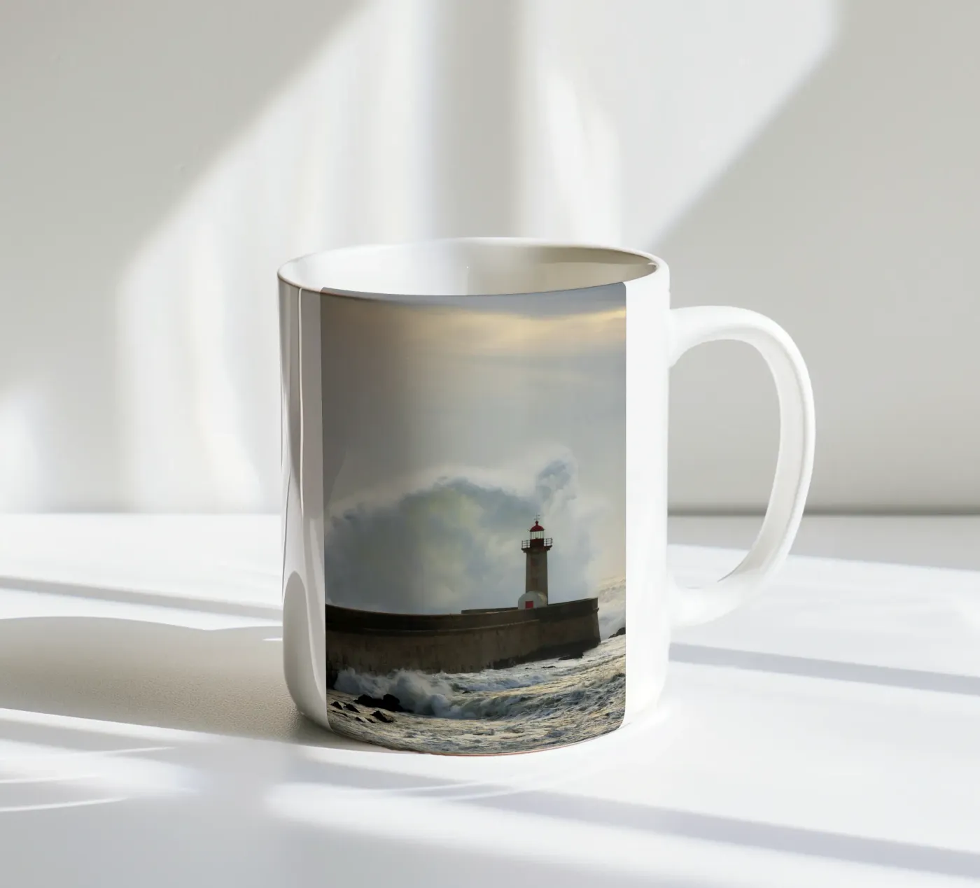 Lighthouse ocean ceramic mug by Teresa André