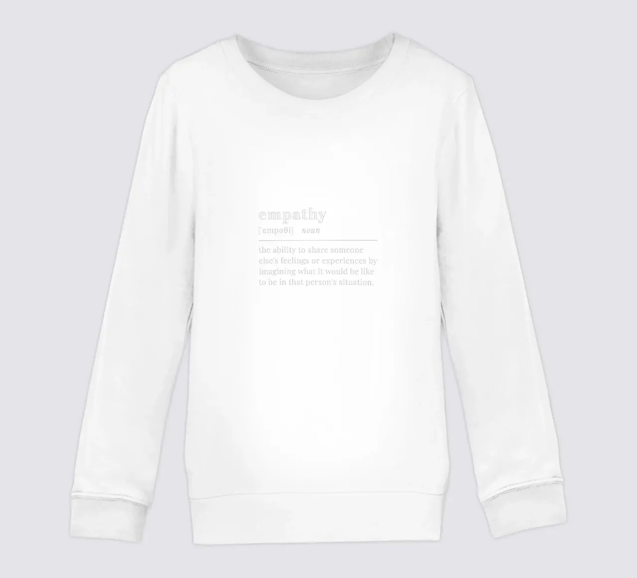 empathy (white text) felpa bambino da pilotpegasus