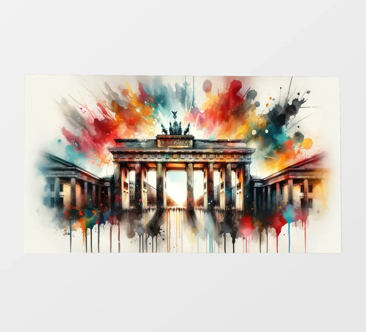 Watercolor Brandenburg Gate in Berlin photo wallpaper by Chromatic Fusion Studio