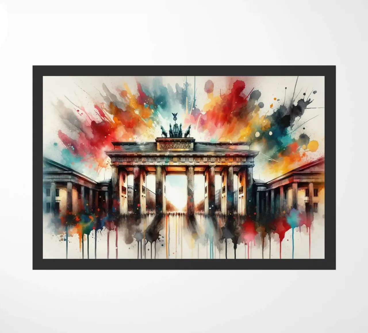 Acquerello Porta di Brandeburgo a Berlino zerbino da Chromatic Fusion Studio