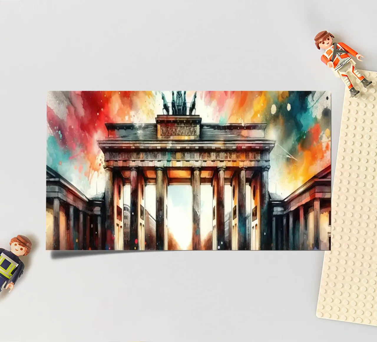 Watercolor Brandenburg Gate in Berlin sticker sheet by Chromatic Fusion Studio