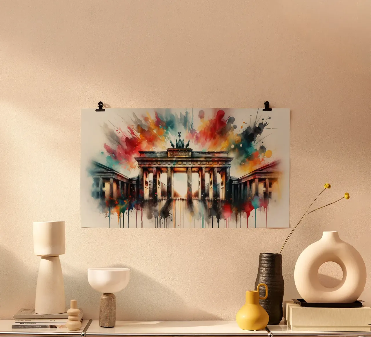 Watercolor Brandenburg Gate in Berlin poster by Chromatic Fusion Studio