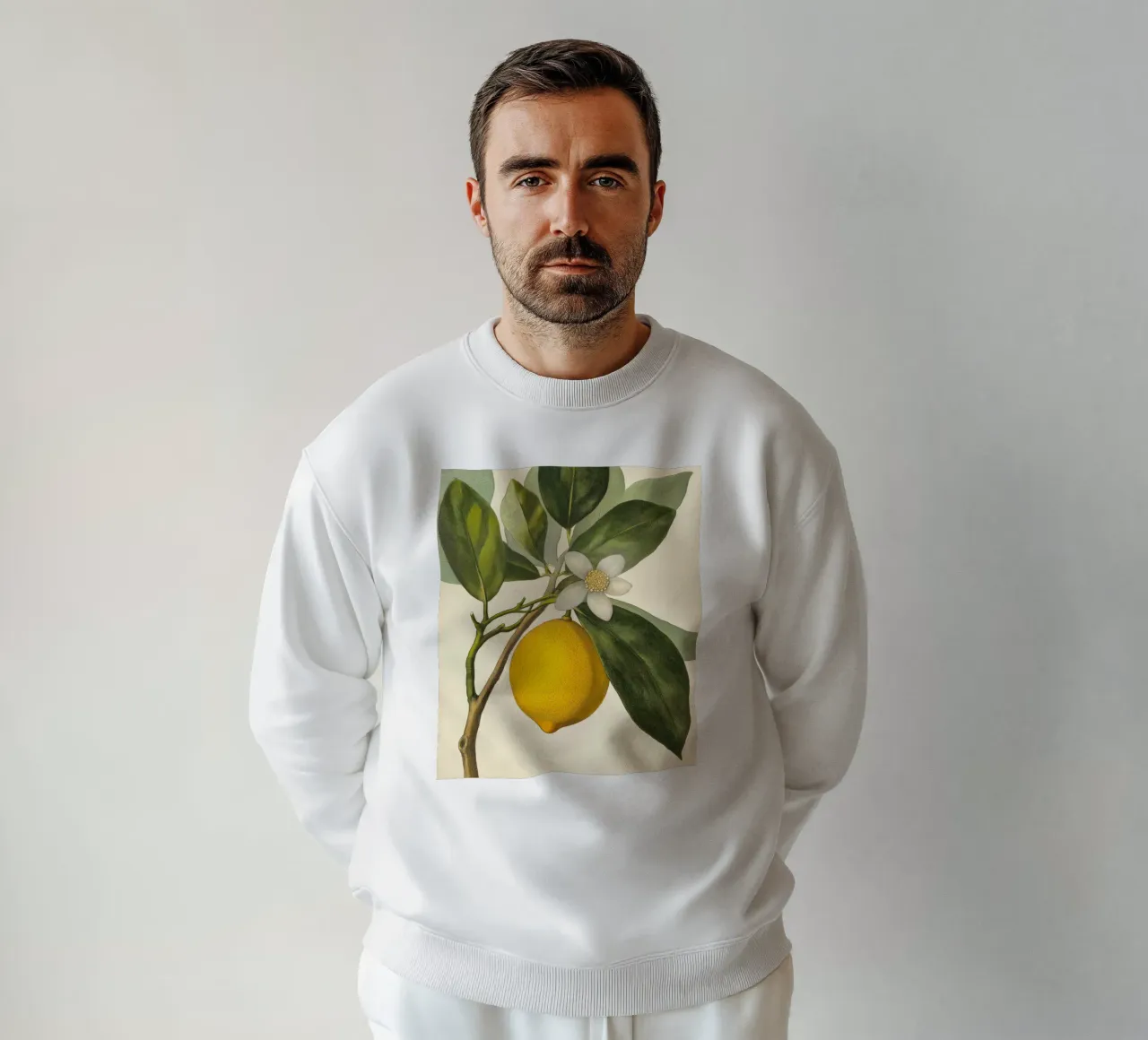 Limone e fiori Retro Vintage Botanico Boho Frutta Tropicale felpa da Gentle Echoes Art