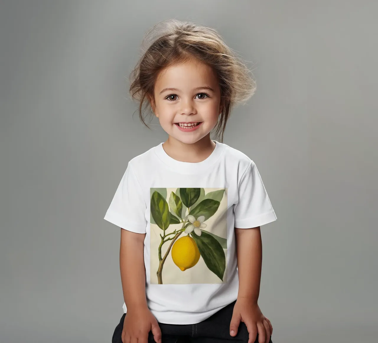 Limone e fiori Retro Vintage Botanico Boho Frutta Tropicale t-shirt bambini da Gentle Echoes Art