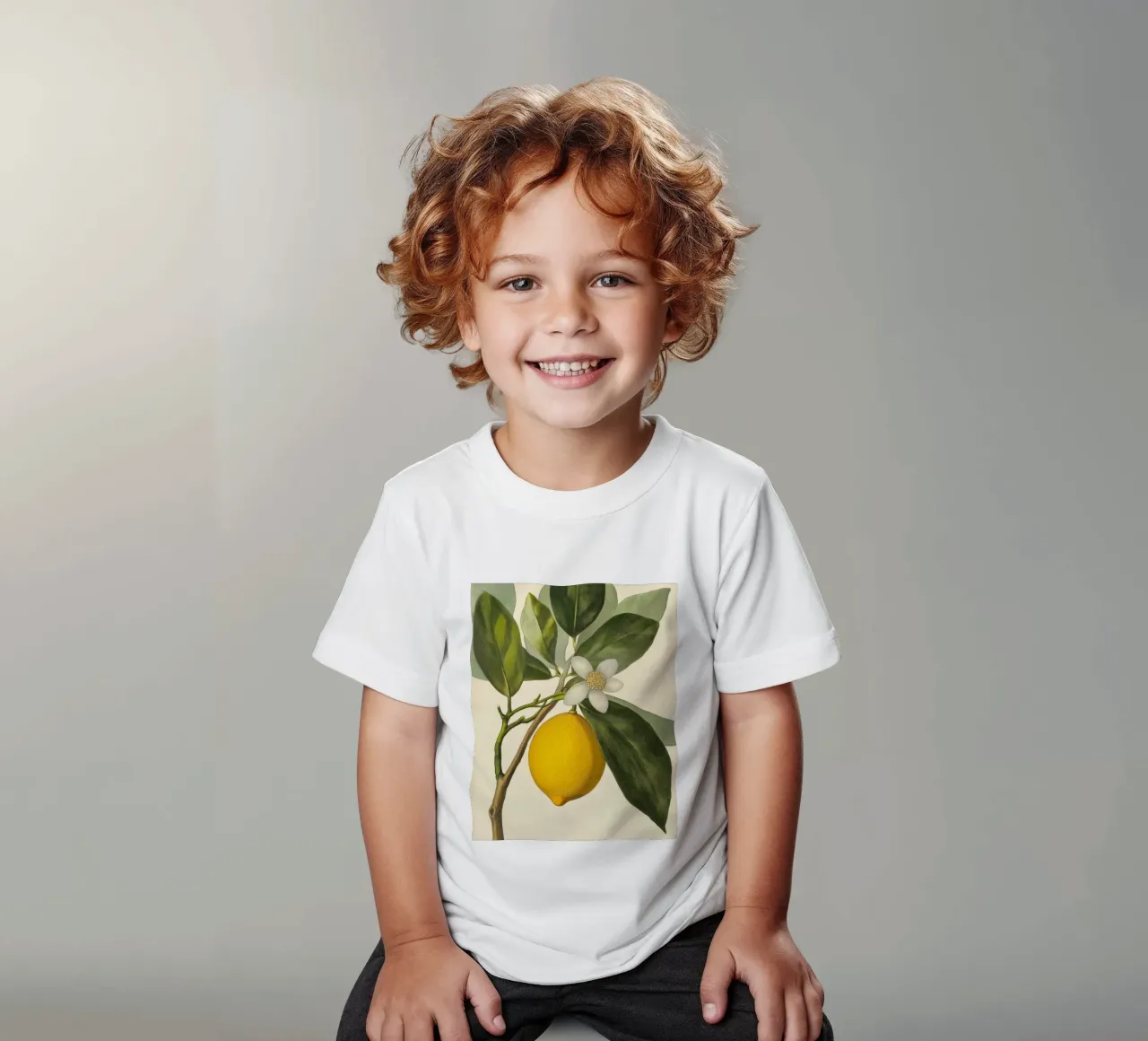 Limone e fiori Retro Vintage Botanico Boho Frutta Tropicale t-shirt bambini da Gentle Echoes Art